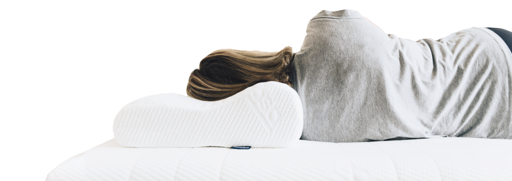 A woman sleeping on Ecosa pillow with perfectly aligned neck